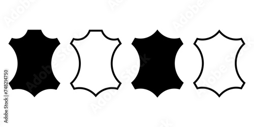 Genuine leather label icon set