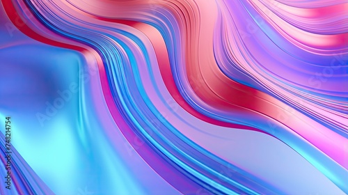 3D rendering. Pink and blue abstract background with smooth lines.