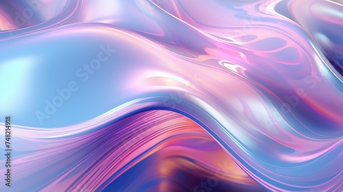 3D rendering, abstract background with smooth and shiny waves. Futuristic concept, vibrant colors, and dynamic composition.