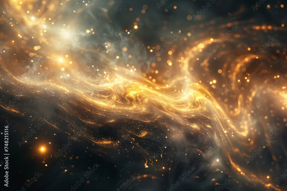 Obraz premium A computer generated image of a galaxy with a dark background