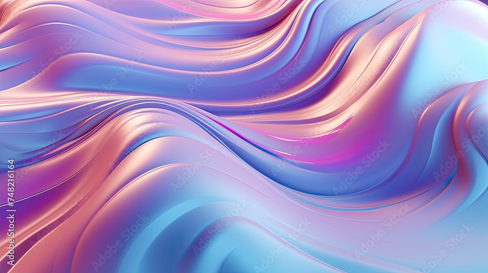 Obraz premium 3D rendering. Pink and blue waves. Abstract background.