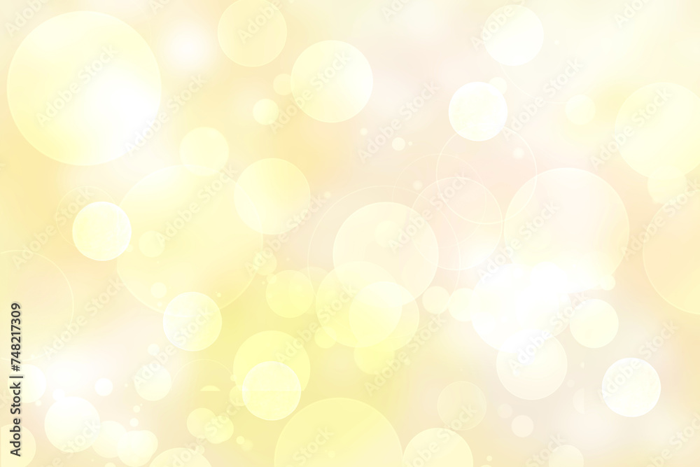 Abstract blurred fresh vivid spring summer light delicate pastel yellow white bokeh background texture with bright circular soft color lights. Beautiful backdrop illustration. Abstract blurred fresh vivid spring summer light delicate pastel yellow white bokeh background texture with bright circular soft color lights. Beautiful backdrop illustration.