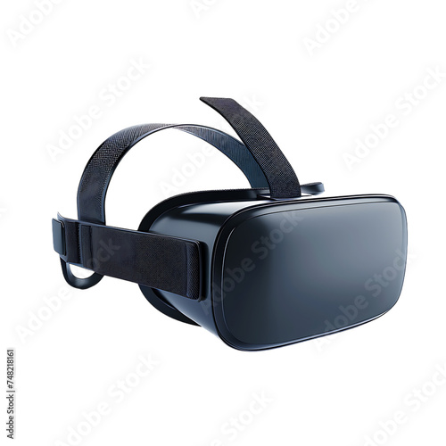 Sleek Black VR Headset isolated on white 