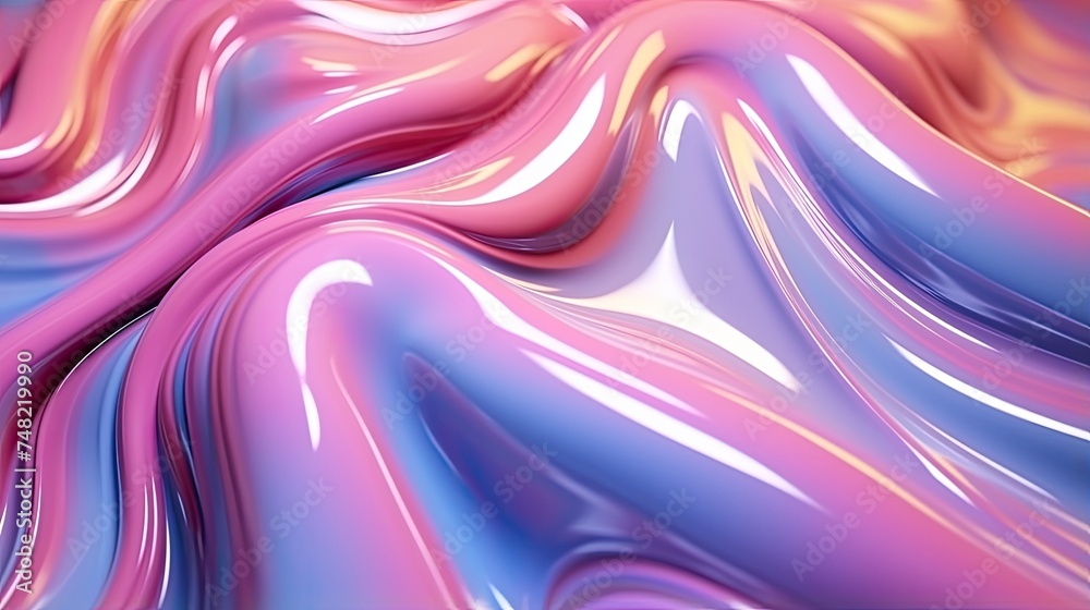 This is an abstract image of a smooth, glossy surface with a wavy pattern. The colors are pink, blue, and white. This is an abstract image of a smooth, glossy surface with a wavy pattern. The colors are pink, blue, and white.