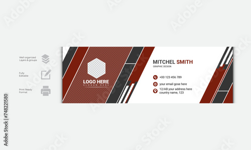 Creative Modern Vector Email Signature Design Template