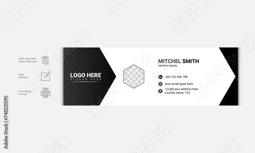 Creative Modern Vector Email Signature Design Template