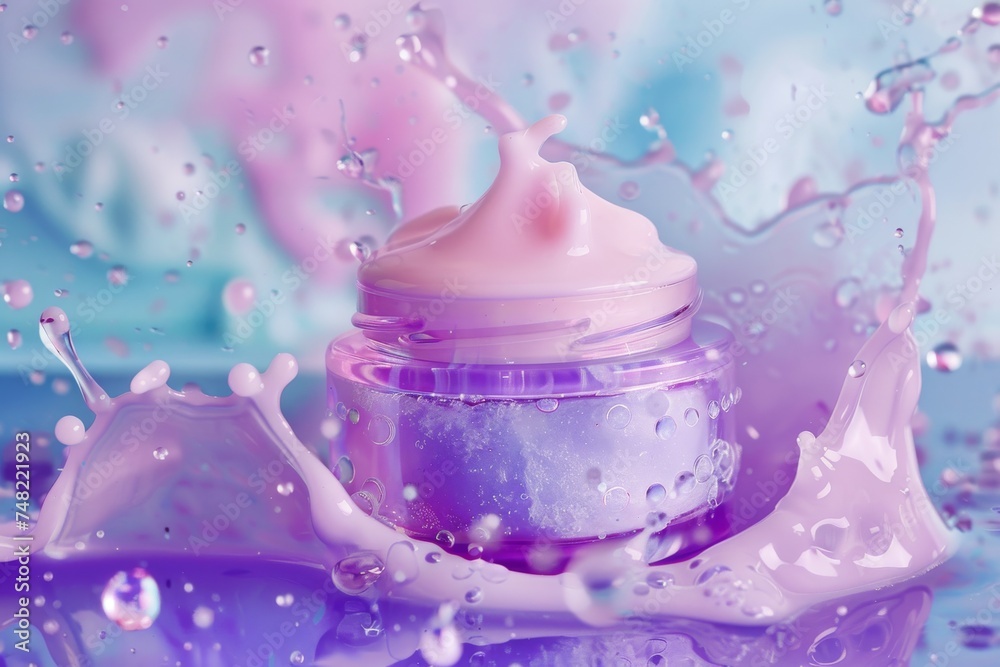 Facial product skin care cream. Skincare treatment products: inflammation lotion, skincare fragrance free lotion gel, oil, pipette with model serum and facial cleanser jar pot Facial product skin care cream. Skincare treatment products: inflammation lotion, skincare fragrance free lotion gel, oil, pipette with model serum and facial cleanser jar pot