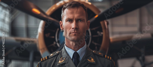 portrait of a military airplane pilot photo