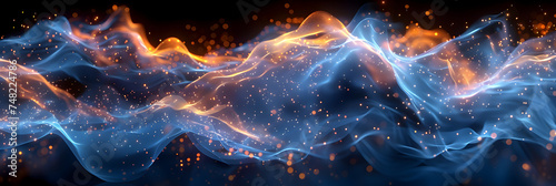 fire and smoke3d image, 3d Dynamic business graph visualization with blue