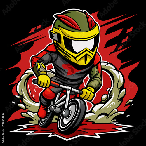 Super biker  tshirt sticker design © amanmalik