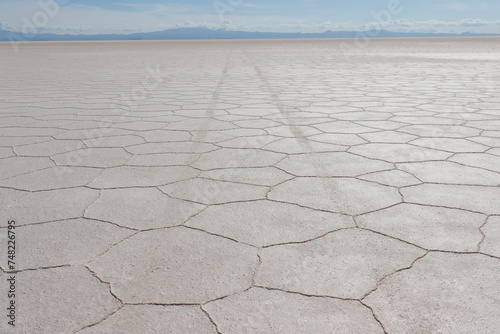 Salt flat of uyuni pattern formed, Bolivia Uyuni