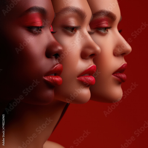 Lipstick Makeup Advertising   close up Lips. Red   website advertising banner for lipstick  Showcase different shades on diverse skin tones to emphasize inclusivity  ui  ux  ui  ux  website