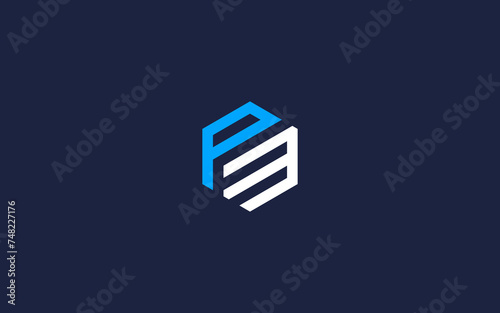 letter pm with hexagon logo icon design vector design template inspiration