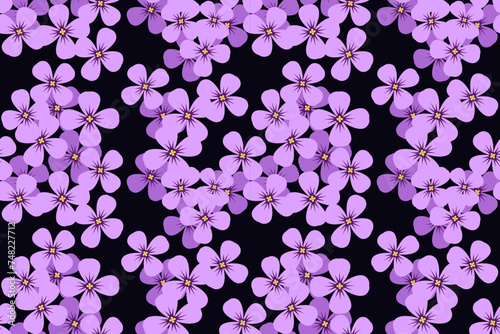 Aubrieta Floral Seamless Pattern.  Design for Background or Wallpaper 
