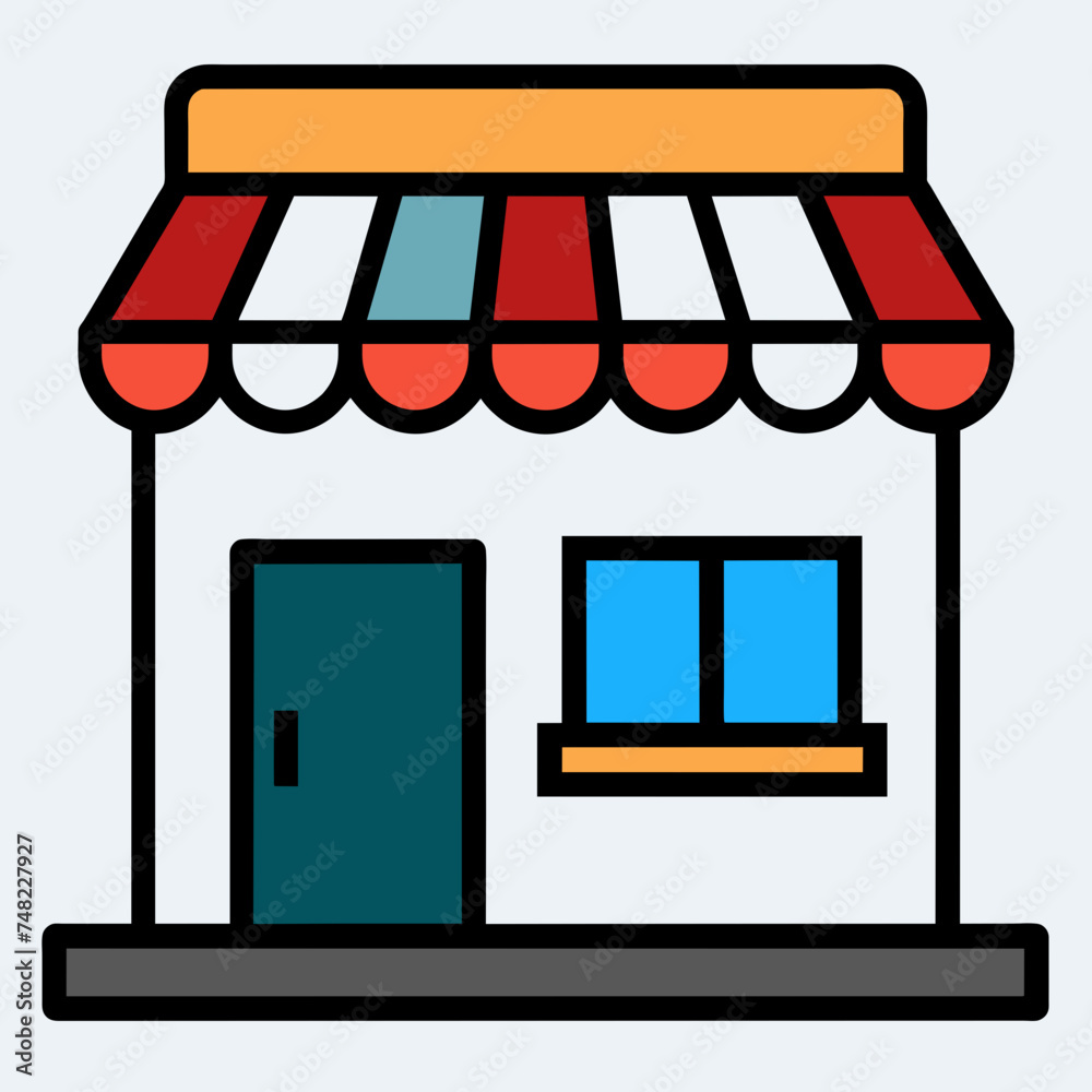 Shopping store logo. Online Shop Logo Design. Marketplace vector icon. online sme shop or store symbol in black color. small business outlet sign for apps and web ui design. Vector illustration Shopping store logo. Online Shop Logo Design. Marketplace vector icon. online sme shop or store symbol in black color. small business outlet sign for apps and web ui design. Vector illustration