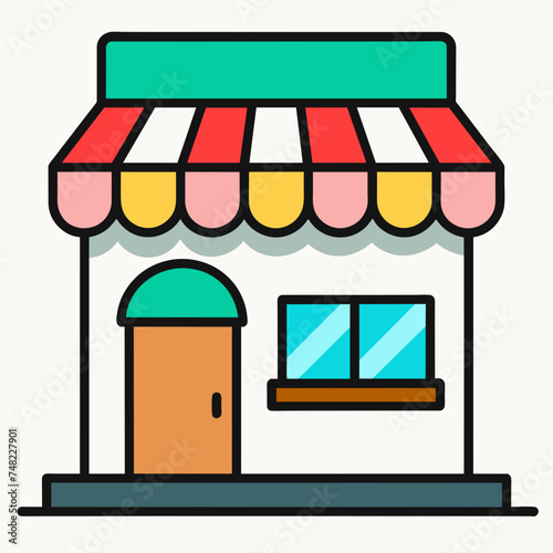 Shopping store logo. Online Shop Logo Design. Marketplace vector icon. online sme shop or store symbol in black color. small business outlet sign for apps and web ui design. Vector illustration