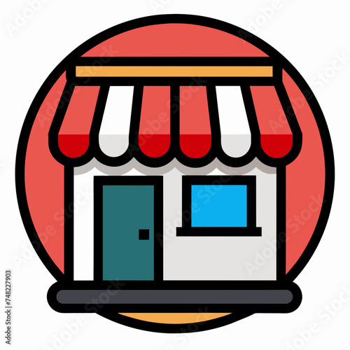 Shopping store logo. Online Shop Logo Design. Marketplace vector icon. online sme shop or store symbol in black color. small business outlet sign for apps and web ui design. Vector illustration