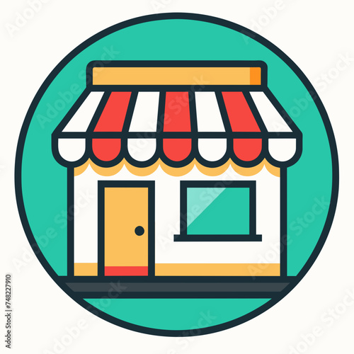 Shopping store logo. Online Shop Logo Design. Marketplace vector icon. online sme shop or store symbol in black color. small business outlet sign for apps and web ui design. Vector illustration