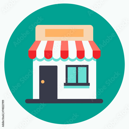 Shopping store logo. Online Shop Logo Design. Marketplace vector icon. online sme shop or store symbol in black color. small business outlet sign for apps and web ui design. Vector illustration