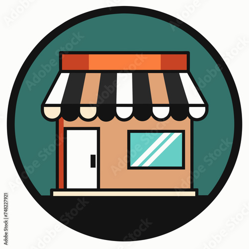 Shopping store logo. Online Shop Logo Design. Marketplace vector icon. online sme shop or store symbol in black color. small business outlet sign for apps and web ui design. Vector illustration