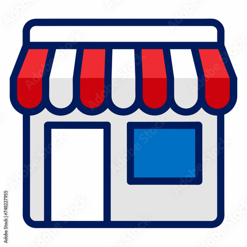 Shopping store logo. Online Shop Logo Design. Marketplace vector icon. online sme shop or store symbol in black color. small business outlet sign for apps and web ui design. Vector illustration