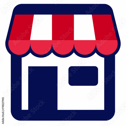 Shopping store logo. Online Shop Logo Design. Marketplace vector icon. online sme shop or store symbol in black color. small business outlet sign for apps and web ui design. Vector illustration