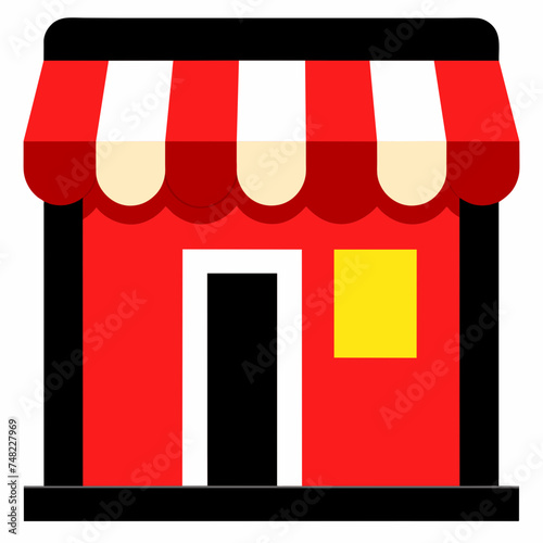 Shopping store logo. Online Shop Logo Design. Marketplace vector icon. online sme shop or store symbol in black color. small business outlet sign for apps and web ui design. Vector illustration