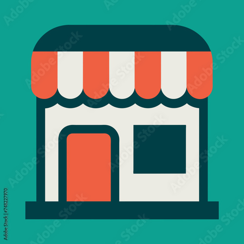 Shopping store logo. Online Shop Logo Design. Marketplace vector icon. online sme shop or store symbol in black color. small business outlet sign for apps and web ui design. Vector illustration