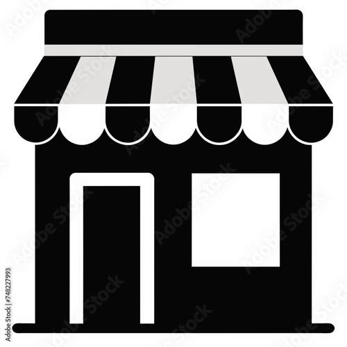 Shopping store logo. Online Shop Logo Design. Marketplace vector icon. online sme shop or store symbol in black color. small business outlet sign for apps and web ui design. Vector illustration