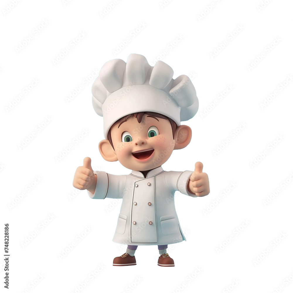 3d animation of a chef on transparent background 3d animation of a chef on transparent background