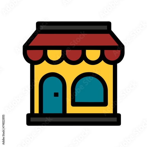 Shopping store logo. Online Shop Logo Design. Marketplace vector icon. online sme shop or store symbol in black color. small business outlet sign for apps and web ui design. Vector illustration