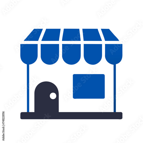Shopping store logo. Online Shop Logo Design. Marketplace vector icon. online sme shop or store symbol in black color. small business outlet sign for apps and web ui design. Vector illustration