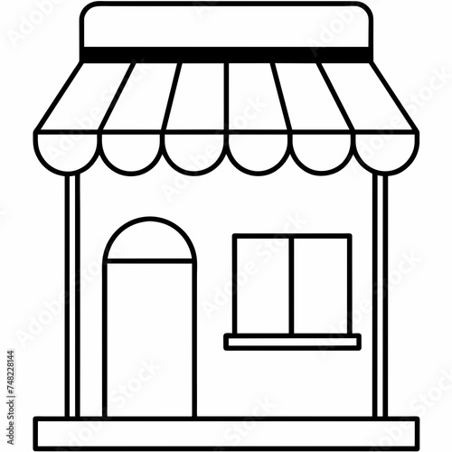Shopping store logo. Online Shop Logo Design. Marketplace vector icon. online sme shop or store symbol in black color. small business outlet sign for apps and web ui design. Vector illustration