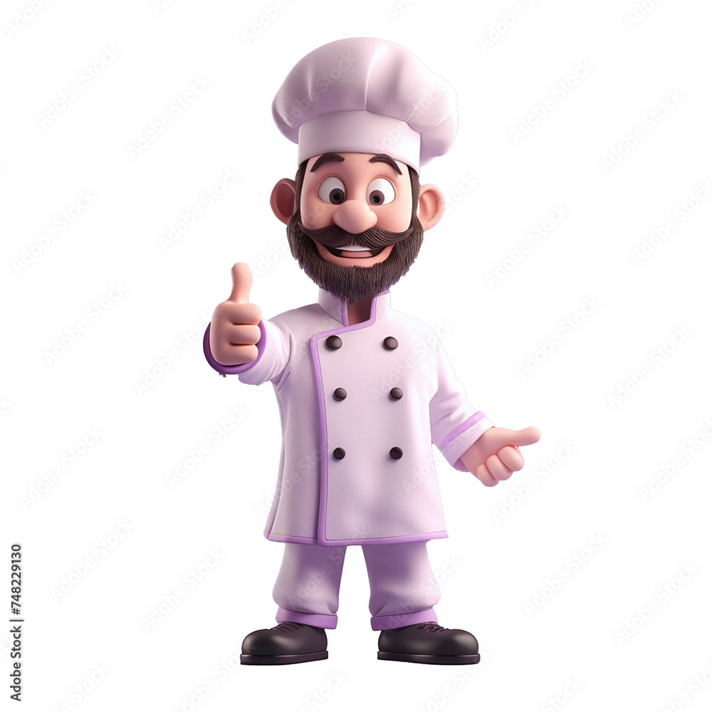 3d animation of a chef on transparent background 3d animation of a chef on transparent background