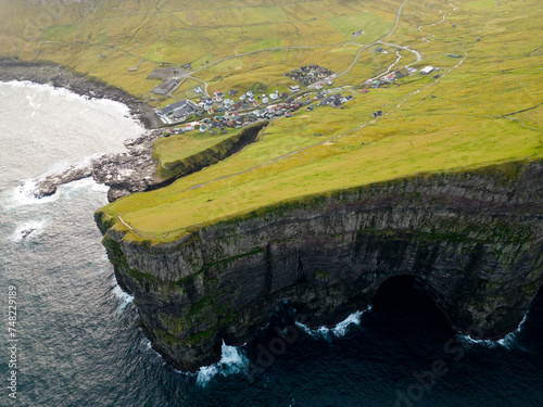 Gjogv and scenery of the Faroe islands photo