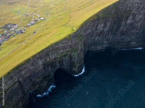 Gjogv and scenery of the Faroe islands photo