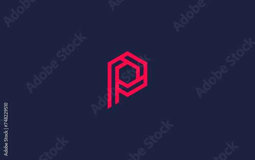 letter p with hexagon logo icon design vector design template inspiration