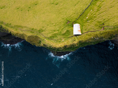 Gjogv and scenery of the Faroe islands photo