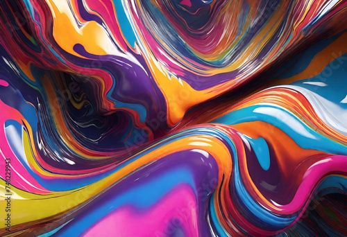 3d paint wavy background