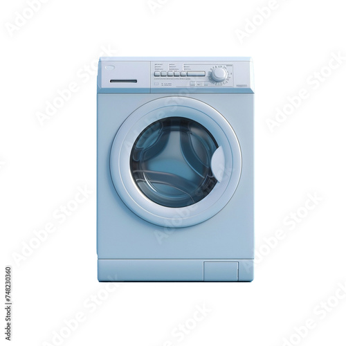 3d animation of a wash machine on transparent background