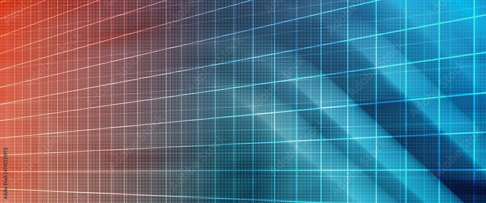 abstract blue and orange background with grid texture