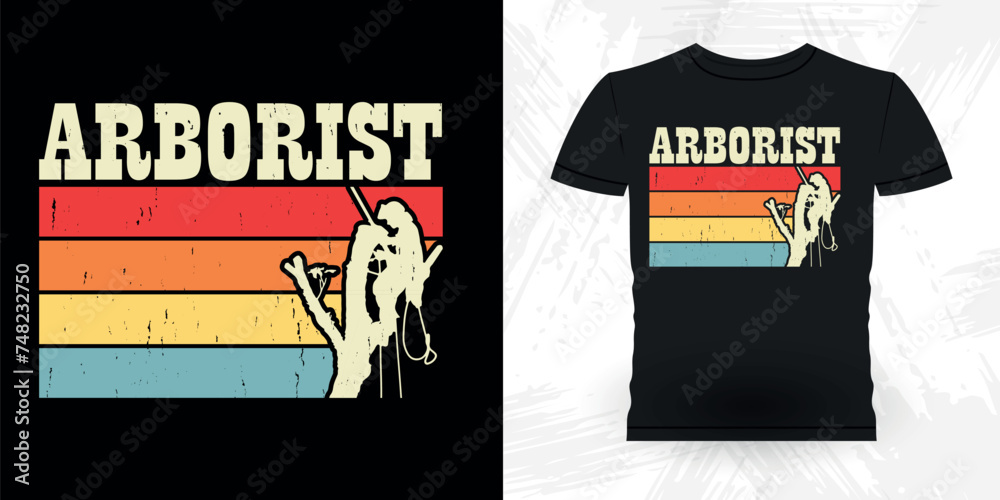 Fototapeta premium Funny Carpenter Arborist Woodworking Gift Retro Vintage Arborist T-shirt Design