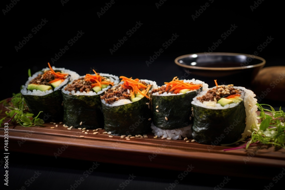 Kimbap, a Korean food, is healthy and delicious Kimbap, a Korean food, is healthy and delicious