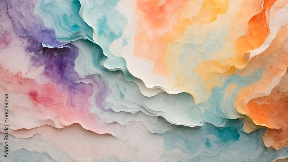 Abstract colorful watercolor background. Hand drawn illustration for your design
