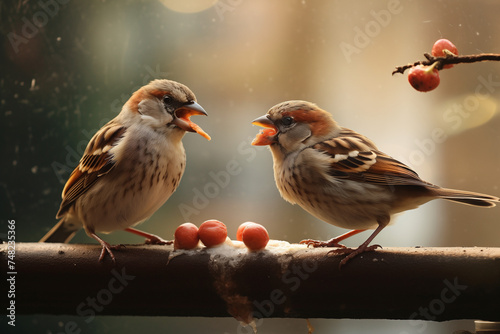 Sparrows Eating © Sajjad