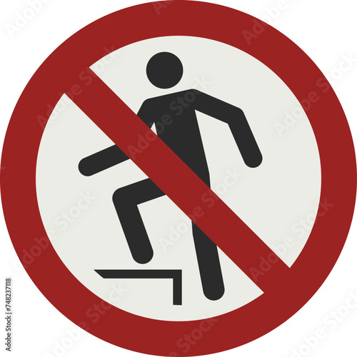 PROHIBITION SIGN PICTOGRAM, No stepping on surface ISO 7010 – P019, SVG