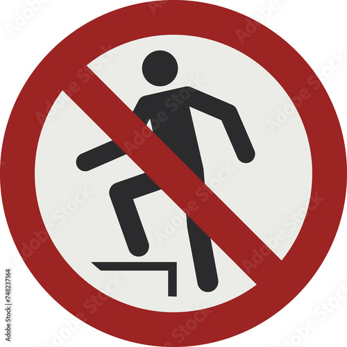 PROHIBITION SIGN PICTOGRAM, No stepping on surface ISO 7010 – P019