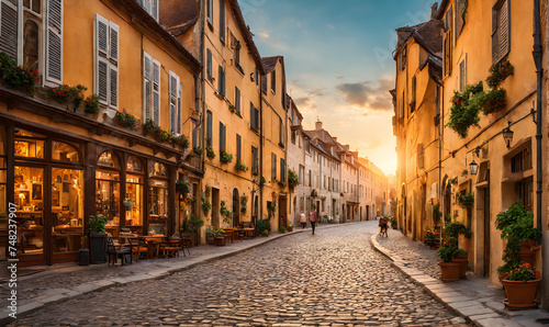 A photo capturing the essence of travel and vacation  warm golden hour light washing