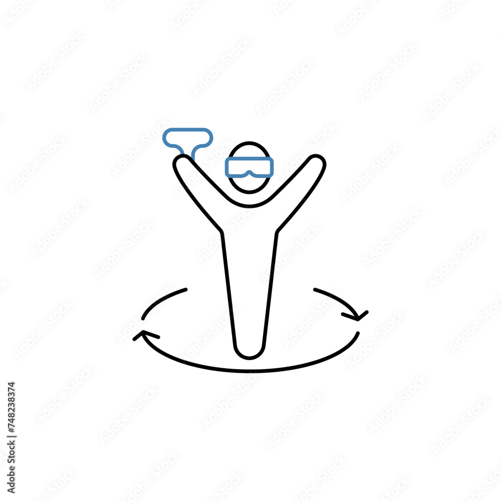 vr experience concept line icon. Simple element illustration. vr experience concept outline symbol design. vr experience concept line icon. Simple element illustration. vr experience concept outline symbol design.