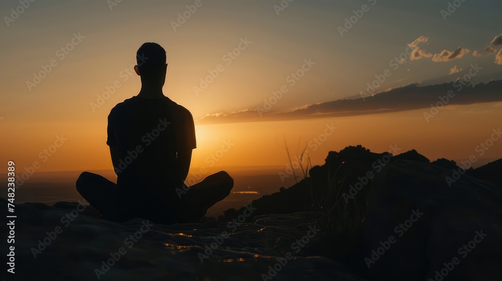 Meditation. A man conducts a meditation session.